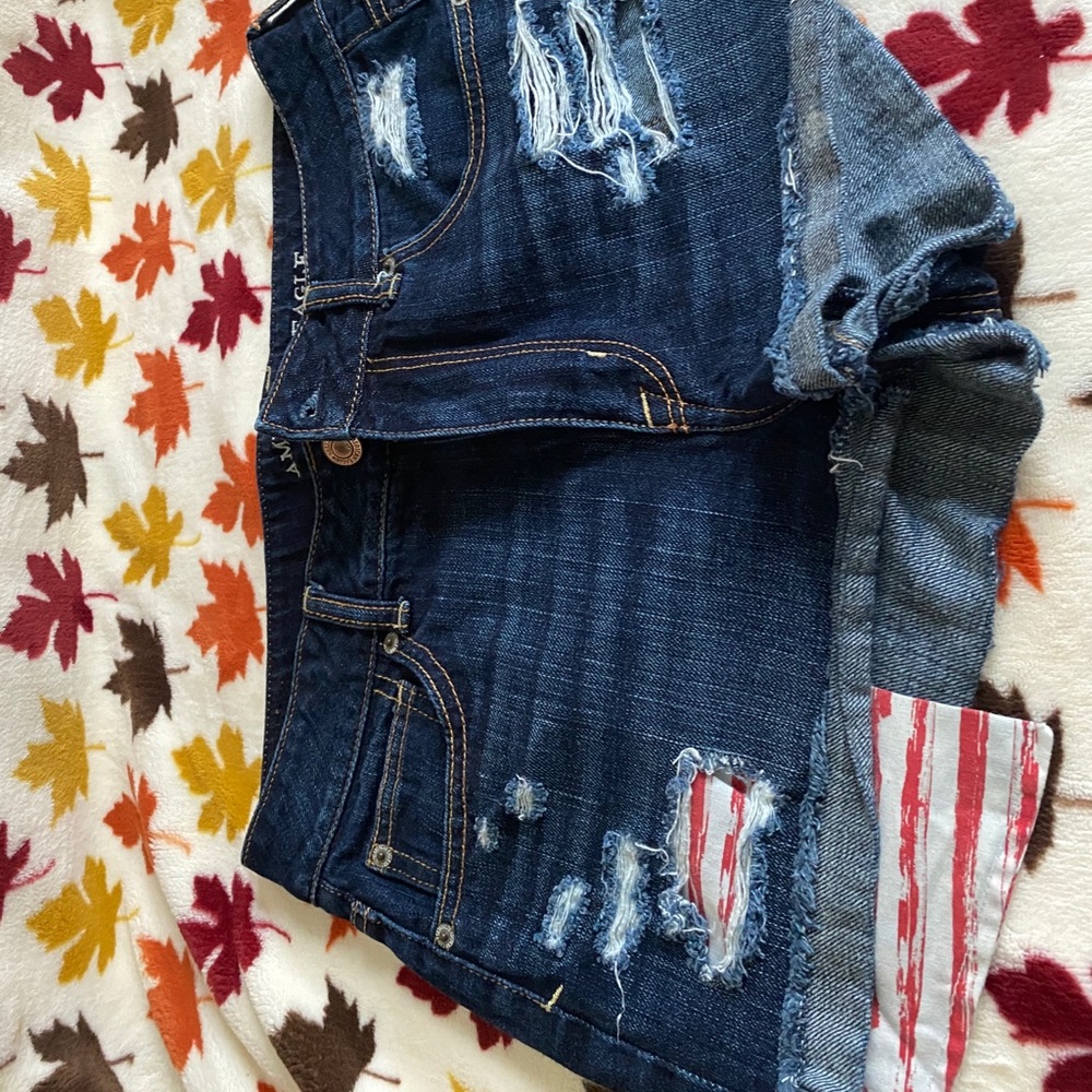 American Eagle American Flag Shorts